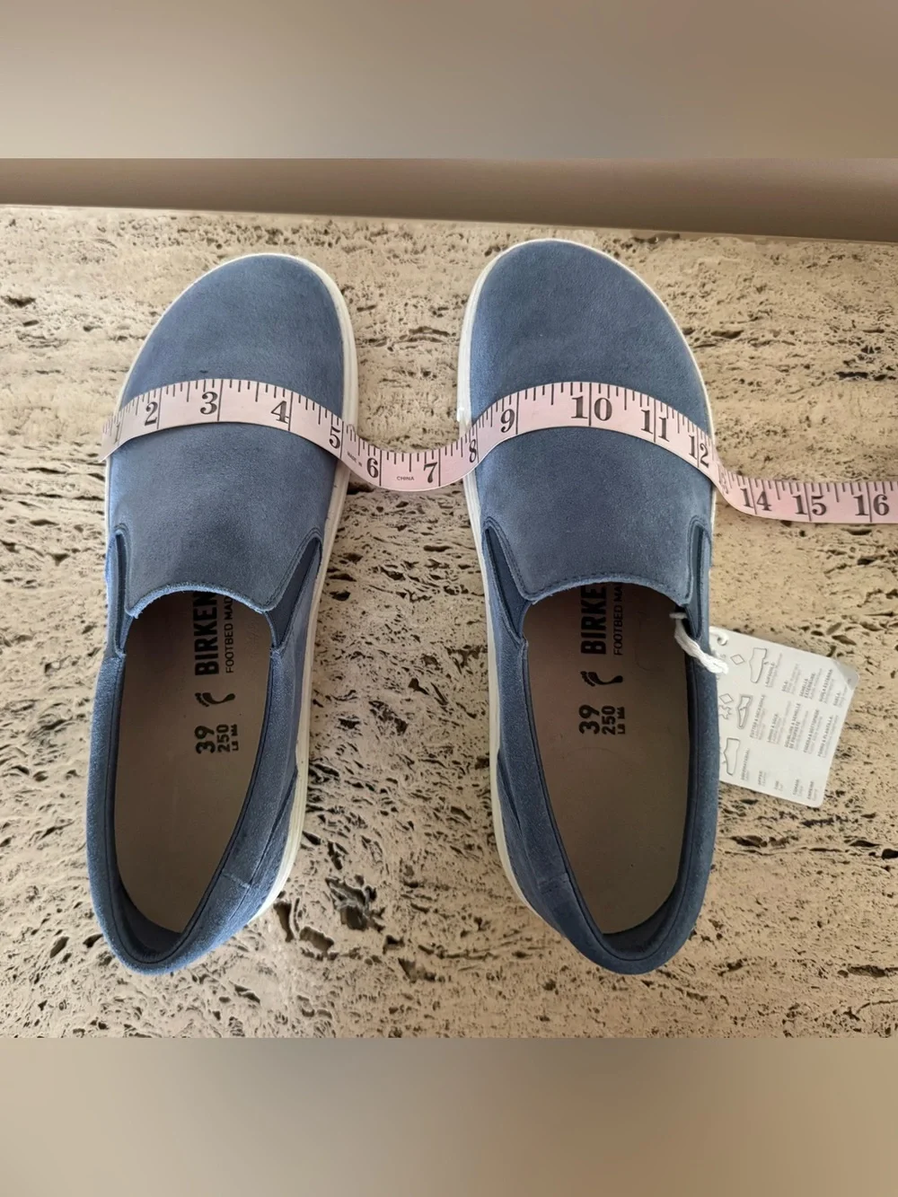Birkenstock Oswego elemental blue suede with white sole. Size EU39.MSRP $149.95